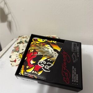 Ed Hardy Black and Yellow Graphic Wallet